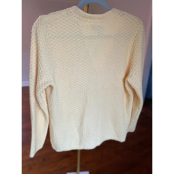 Lemon Yellow Cardigan Cottagecore Cozycore Knit Textured Appleseed’s Spring Fall - Picture 3 of 8